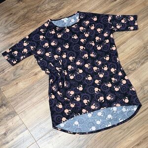 LuLaRoe Women's Top in Black and Peach Floral